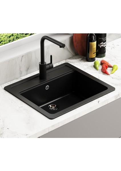 Granit Evye Komorı Series Black 58,5X49,5 (Siyah)