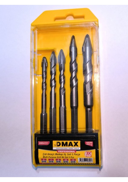 Dmax Çok Amaçlı Elmas Matkap Ucu Seti | 5 Parça Fayanz Seramik Cam Betonahşap Delme