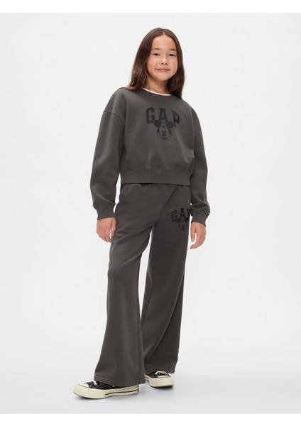 Kız Çocuk Gri Gap × Disney Vintage Soft Mickey Mouse Logo Crop Sweatshirt fırsatları