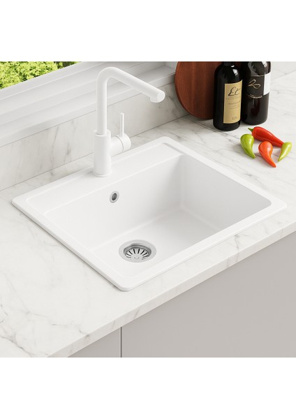 Granit Evye Komorı Series White 58,5X49,5 (Beyaz)