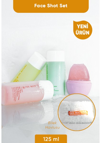 Face Shot- Frozen Face Essence 5'li Set (Green+Red+Orange+Bileklik Havlu+Buz Kalıbı)
