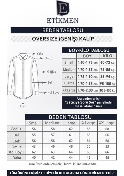 Mavi Turuncu Oversize Oduncu Erkek Gömlek
