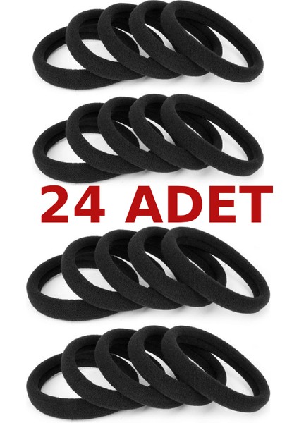 24 Adet Siyah Saç Tokası Esnek Havlu Lastik Toka