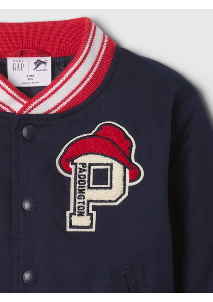 Erkek Bebek Lacivert Gap Logo Paddington Grafikli Varsity Ceket fiyatları