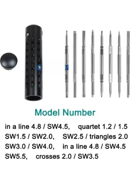Siyah 7 Parça Ortopedik Kemik Tornavida Seti Çift Başlık Torx Yıldız/altıgen Hızlı Kavrama Kolu Ortopedik Tornavidalar Eğitim Materyali