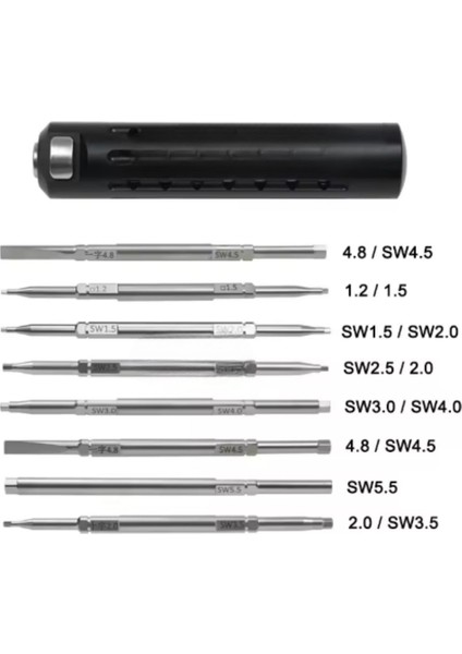 Siyah 7 Parça Ortopedik Kemik Tornavida Seti Çift Başlık Torx Yıldız/altıgen Hızlı Kavrama Kolu Ortopedik Tornavidalar Eğitim Materyali modelleri