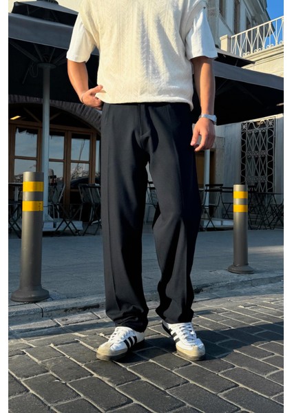 Relax Fit Basic Lacivert Kumaş Pantolon