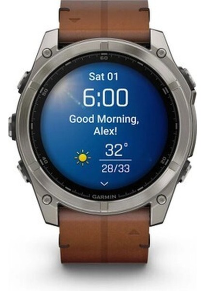 Fenix 8 – 51MM Amoled Sapphire Karbon Gri Dlc, Deri Kayışlı
