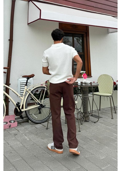 Müslin Kumaş Kahverengi Baggy Pantalon indirimleri