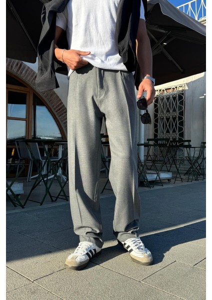 Relax Fit Basic Gri Kumaş Pantolon