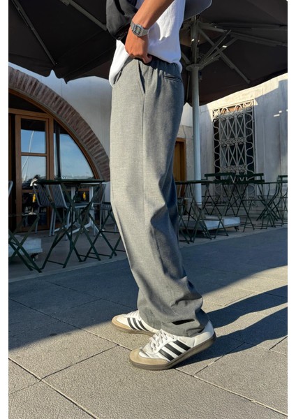 Relax Fit Basic Gri Kumaş Pantolon