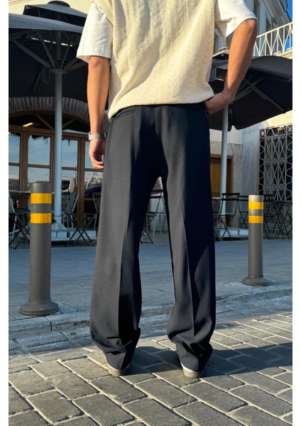 Relax Fit Basic Lacivert Kumaş Pantolon