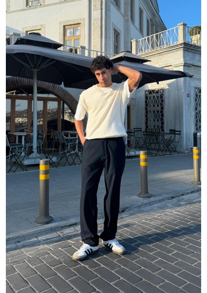 Relax Fit Basic Lacivert Kumaş Pantolon