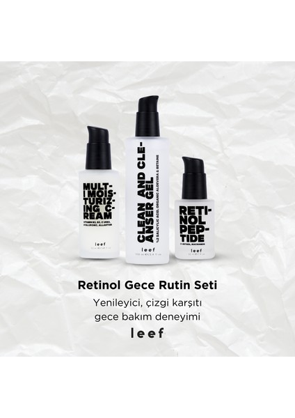 3’lü Deneyim Seti – Gece Onarıcı Bakım | Retinol Serum + Cleanser + Nemlendirici Krem