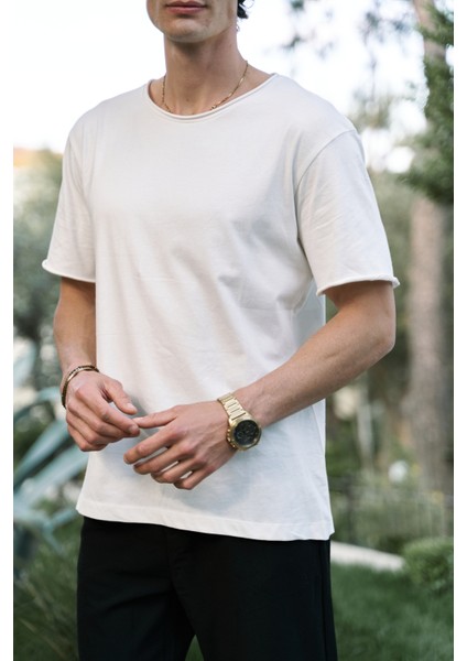 Pierce Ekru Erkek T-Shirt