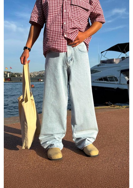 Basic Buz Mavi Baggy Jean