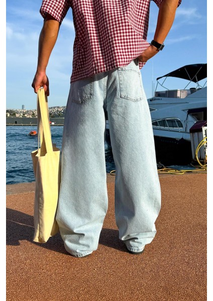 Basic Buz Mavi Baggy Jean