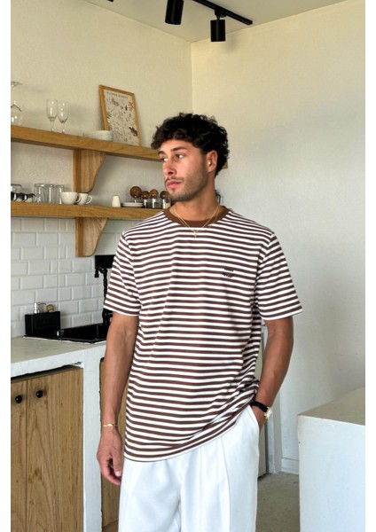 Human Nakışlı Çizgili Tişört