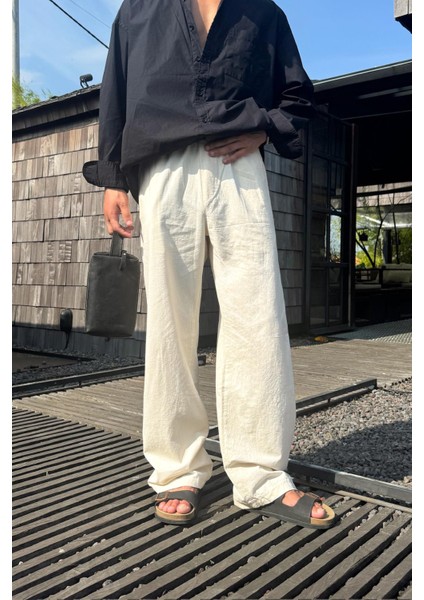 Bel Lastikli Keten Pantolon