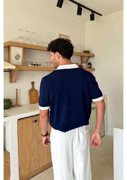 Lacivert Polo Yaka Basic Triko Tişört fiyatları