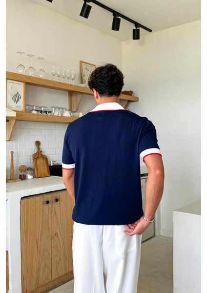 Lacivert Polo Yaka Triko Regular Tişört fiyatları