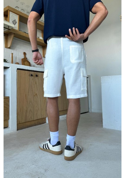 Ekru Kargo Cepli Şort modelleri