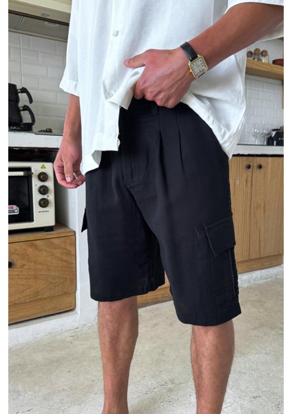 Siyah Kargo Cepli Şort fiyatları