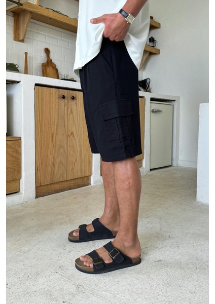 Siyah Kargo Cepli Şort fırsatları