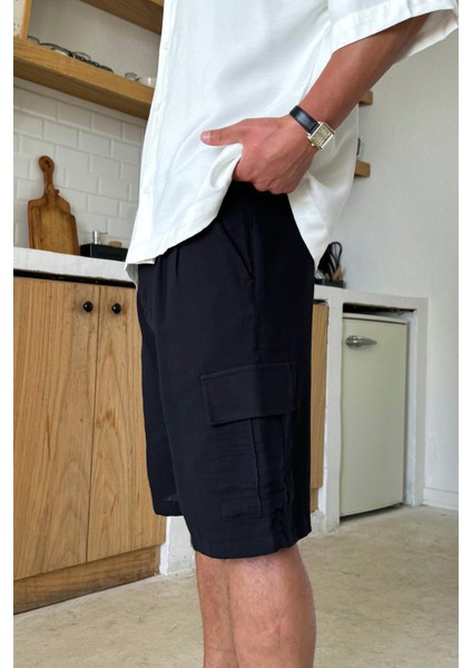 Siyah Kargo Cepli Şort indirimleri