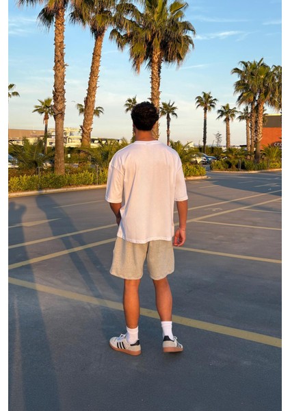 Bermuda Bel Lastikli Gri Melanj Basic Şort fırsatları