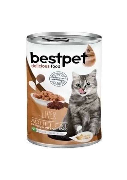 Bestpet Parça Etli ve Ciğerli Yetişkin Konserve Kedi Maması 400 gr