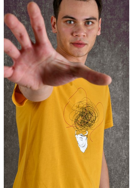 Overthinking Erkek Baskılı T-Shirt