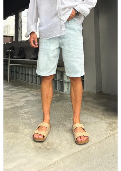 Bel Bağcıklı Gabardin Şort