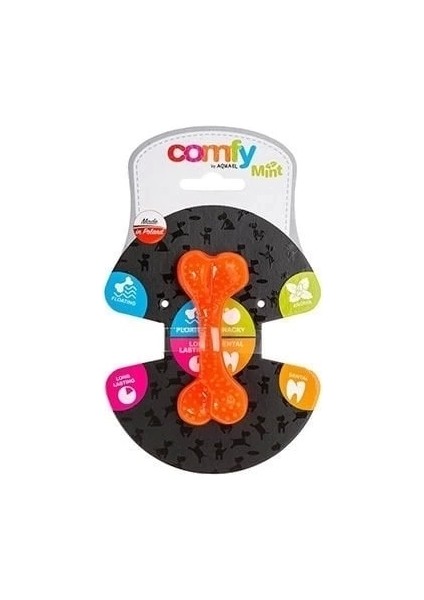 Aquael Comfy Dental Naneli Diş Kaşıyıcı Köpek Kemik Oyuncağı Turuncu 16.5 cm