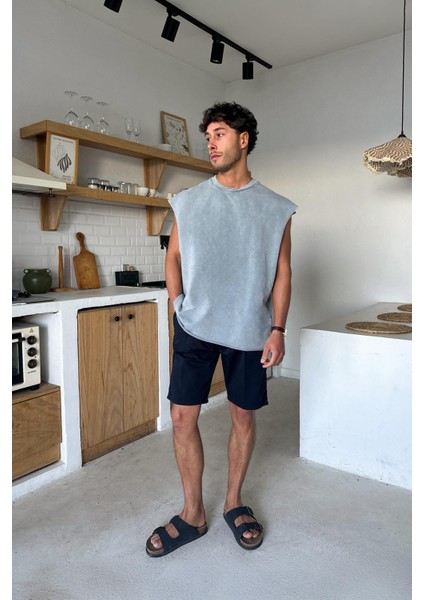 Lacivert Bel Lastikli Şort fırsatları