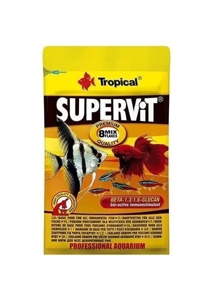 Tropical Süpervit Flakes Üniversal Pul Balık Yemi 12 gr