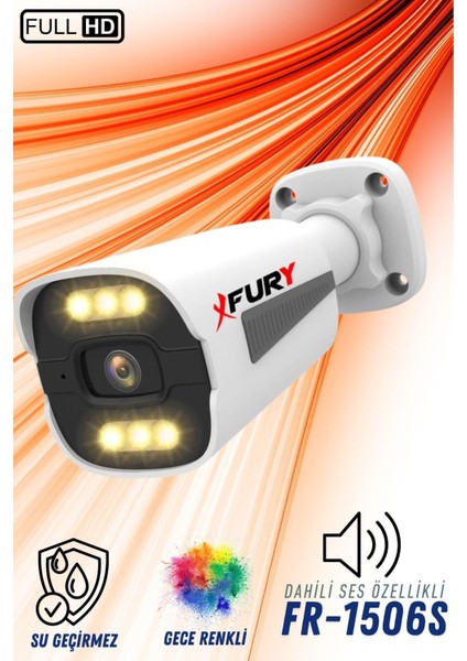 3 Lü Sesli 6 Warm LED Gece Renkli Görüş Su Geçirmez Güvenlik Kamerası Seti 1tb