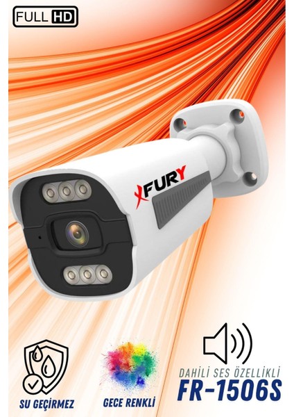 3 Lü Sesli 6 Warm LED Gece Renkli Görüş Su Geçirmez Güvenlik Kamerası Seti 1tb