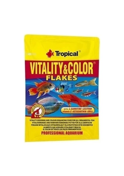 Tropical Vitality Color Flakes Tropikal Balıklar Için Renklendirici Pul Yem 12 gr