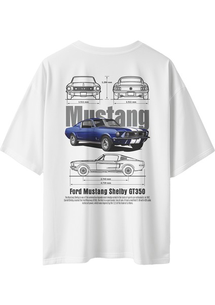 Unisex Ford Mustang Shelby GT350 Baskılı T-Shirt (Oversize) modelleri