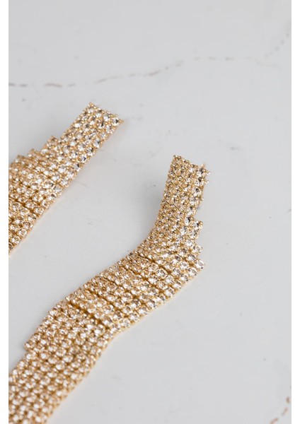 Pirinç Zirkon Taşlı Sallantılı Küpe fiyatları