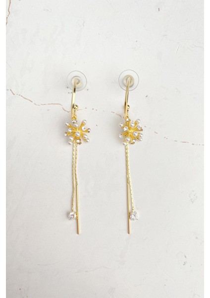 Incili Top Sallantılı Altın Rengi Küpe fiyatları