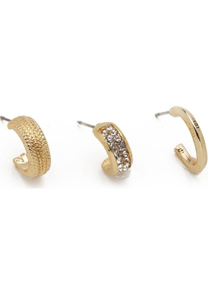 Gold Taşlı Vintage Küpe