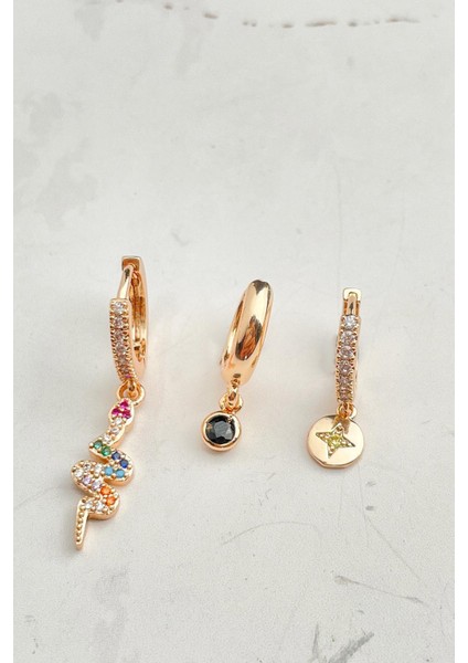 Yılan Figürlü Üçlü Küpe Seti fiyatları