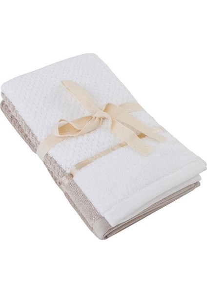 Beyaz Nakışlı Pamuklu El Havlusu 3'lü 30X50 cm (W3) indirimleri
