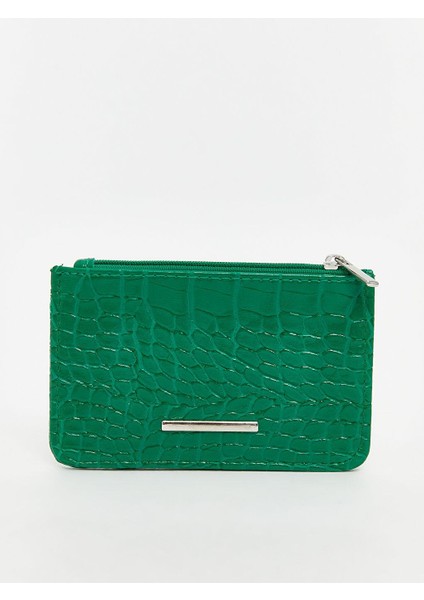 Deri Görünümlü Kroko Desenli Kadın Cüzdan (S5)