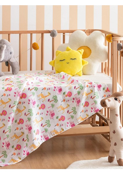 Baskılı Kız Bebek Müslin Örtü 90X100 cm (S4)