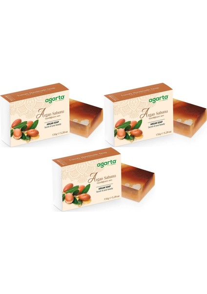 Agarta El Yapımı Doğal Sabun 150GR Argan (3 Lü Set)