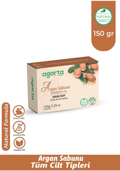 Agarta El Yapımı Doğal Sabun 150GR Argan (3 Lü Set) modelleri