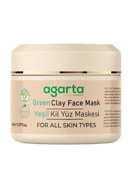 Agarta Doğal Yeşil Kil Yüz Maskesi 150ML (4 Lü Set) fiyatları